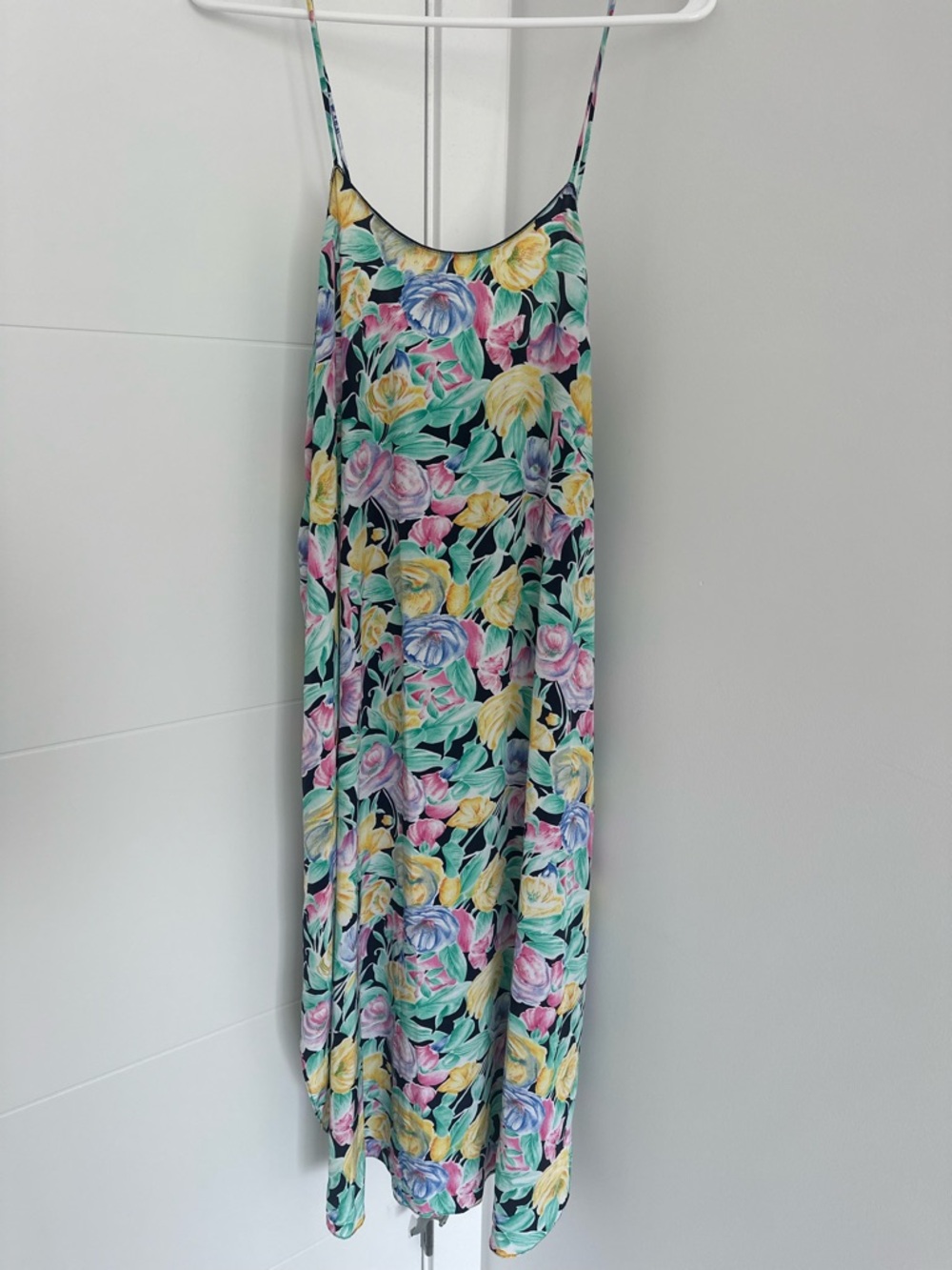 Rare 80s Vintage Christian Dior Floral Maxi Slip Designer Dress